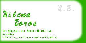 milena boros business card